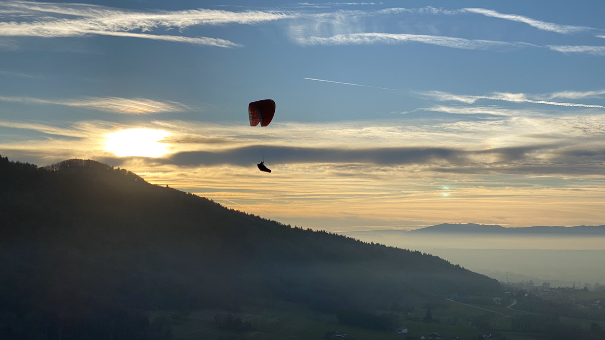 Un vol en Janvier à Orcier – Parapente – 012019